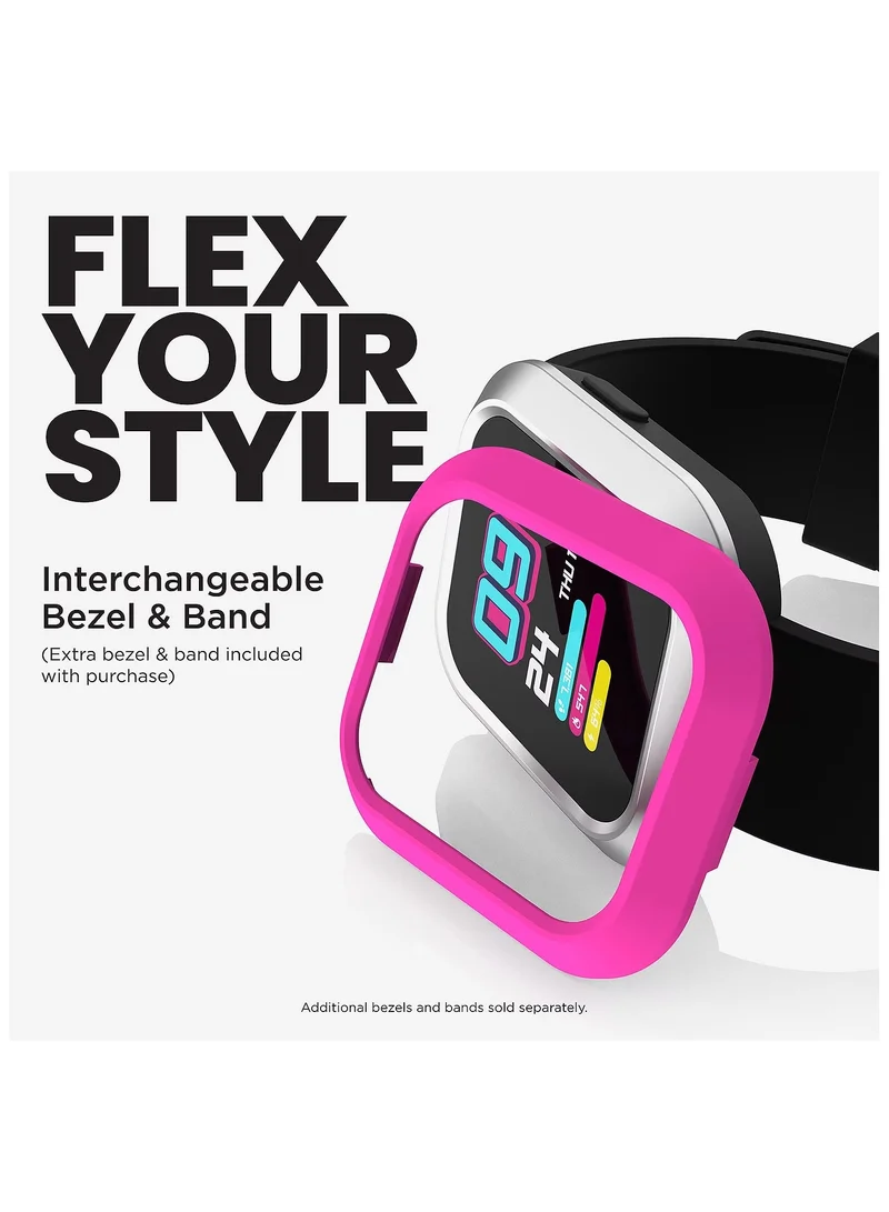 iTouch iTouch Unisex Interactive Flex Watch Silver/Black with  Interchangeable Silicone Strap, TF415A-B02
