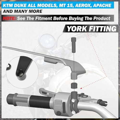 MIKANIX 180° Rotating Rear View York Fitting Stealth Mirror For Aerox Scooty All Models Aluminum Body With Sporty Wing Design - Image 2