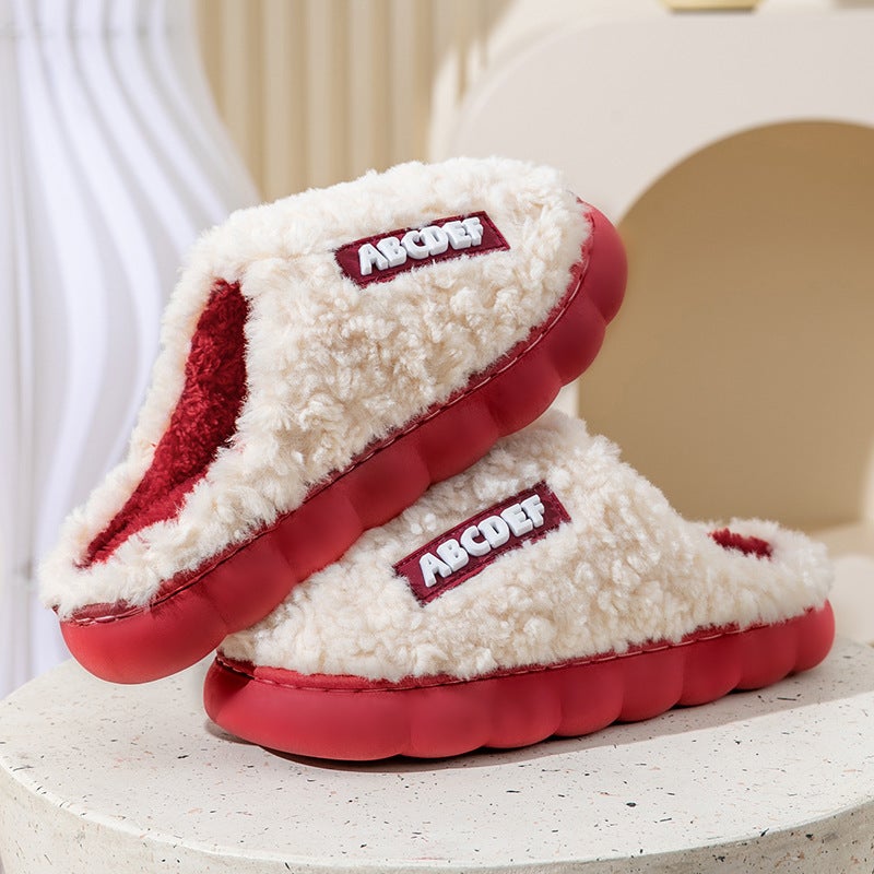 Cozy Cotton Slippers Unisex Indoor Warm Non-slip White# ABCDEFG-AC 