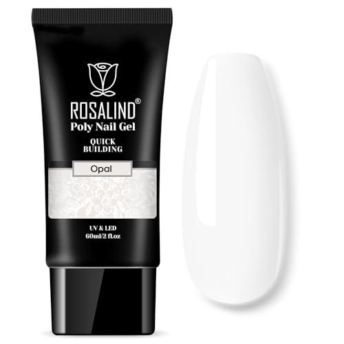 ROSALIND Opal White Poly Extension Gel 2 oz White Poly Nail Gel for Nail Art Decoration Nails Thickening Extension Easy to DIY Use at Home Need UV Lamp Update Version - Image 2