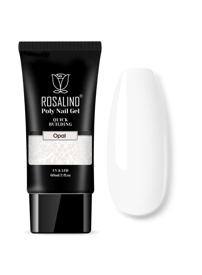 ROSALIND Opal White Poly Extension Gel 2 oz White Poly Nail Gel for Nail Art Decoration Nails Thickening Extension Easy to DIY Use at Home Need UV Lamp Update Version - Image 3