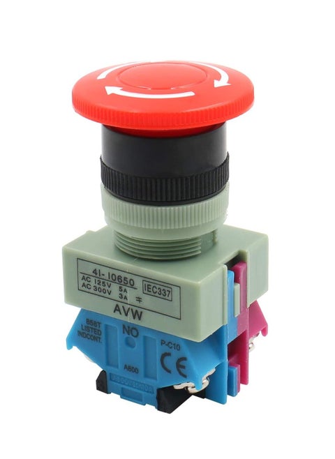 KNP Emergency Stop Switch Baomain Emergency Stop Switch Push Button Switch AC 600V 10A Red Mushroom 22mm NO NC