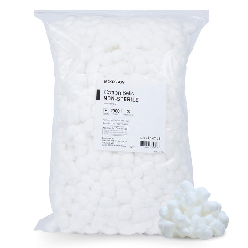 كرات قطن مكيسون 2000 عدداً بالجملة 100% قطن نقي لإزالة طلاء الأظافر والمكياج