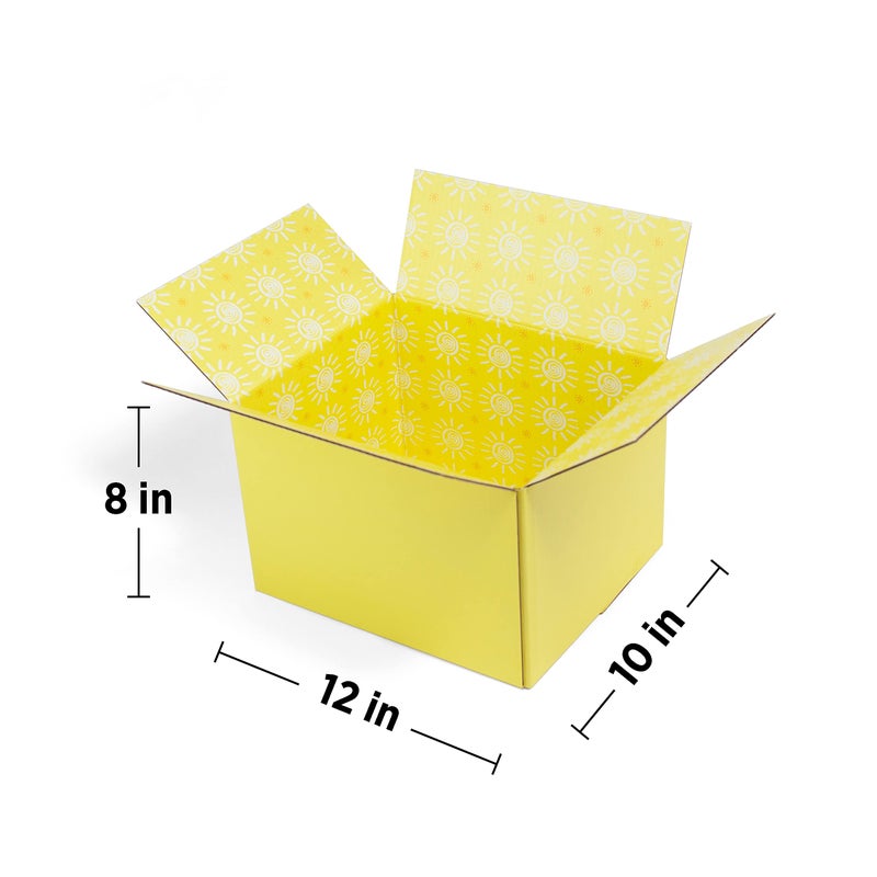 Great Papers! GiftIn Corrugated Shipping Box, Sunshine Design, Care Package, for Gifts, Small Business, Weddings, and Classroom, 2 Pack (2022025) - Image 2