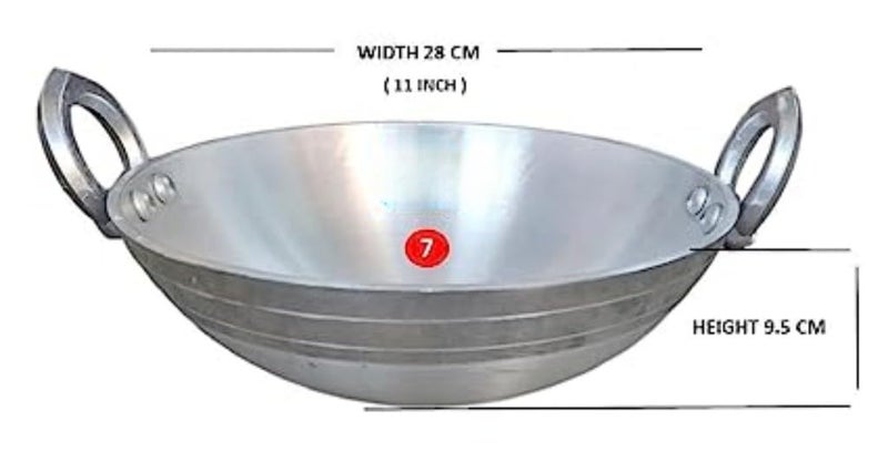 CHILLATAI Combo 2 Multipurpose Use Aluminium Kadai/Fry Pan/Thick Bottom Fry Pan 10 inch, 11 inch - Image 3
