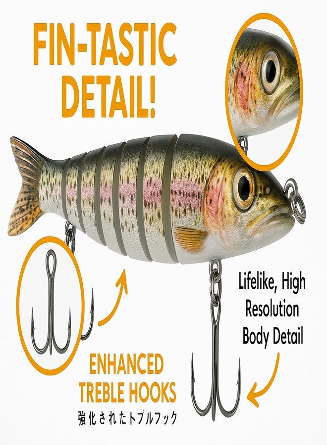 SHIVEXIM Fishing Lures Multi Jointed Fish Fishing Kits Slow Sinking Lifelike Swimbait Freshwater and Saltwater Crankbaits for Bass Trout Bass Lures (2) - Image 5