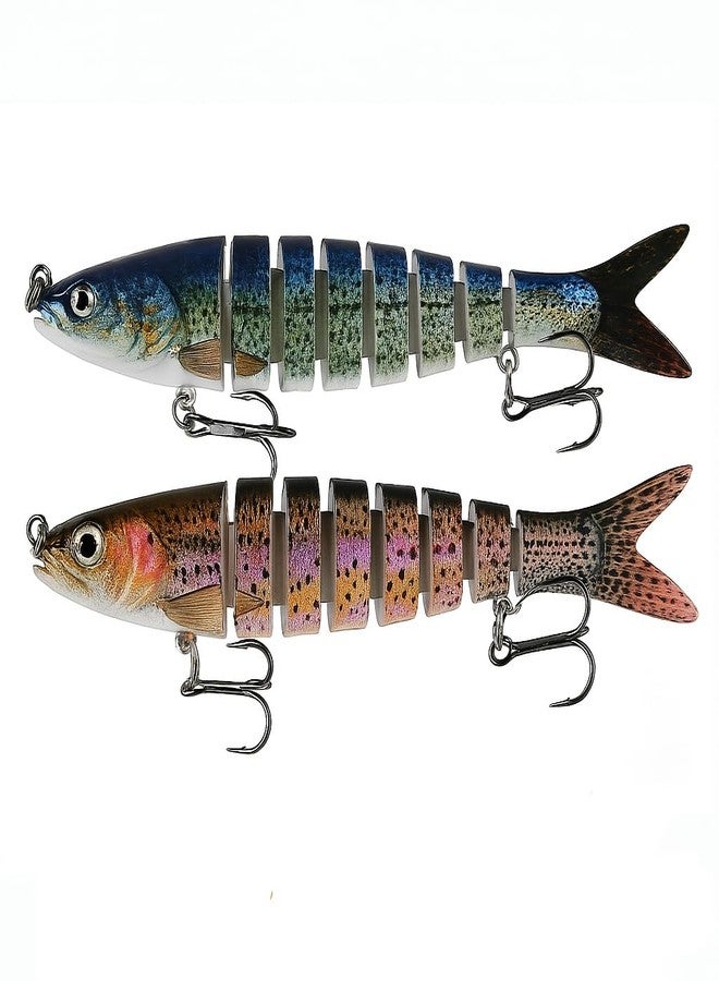 SHIVEXIM Fishing Lures Multi Jointed Fish Fishing Kits Slow Sinking Lifelike Swimbait Freshwater and Saltwater Crankbaits for Bass Trout Bass Lures (2) - Image 1