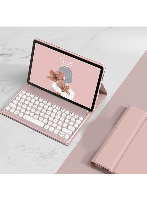 حافظة لوحة المفاتيح لجهاز Lenovo Tab M10 Plus (الجيل الثالث) مقاس 10.61 بوصة، دعامة متعددة الزوايا، واقي مفاتيح دائري لطيف