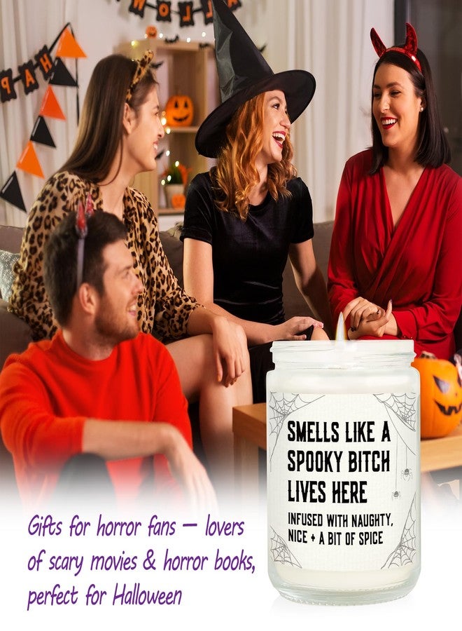 GoMelley Funny Spooky Gifts for Women, Witchy Horror Halloween Decorations Candle Soy Wax, Horror House Warming Gifts for New Apartment/Home, Spooky Gothic Gift with Spider Web, 7oz - Image 2