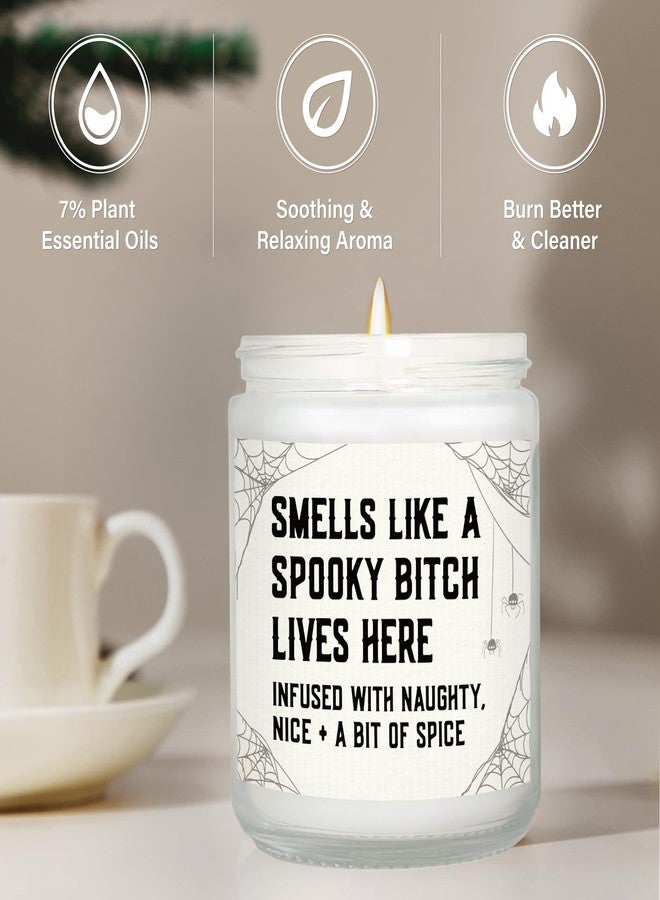 GoMelley Funny Spooky Gifts for Women, Witchy Horror Halloween Decorations Candle Soy Wax, Horror House Warming Gifts for New Apartment/Home, Spooky Gothic Gift with Spider Web, 7oz - Image 5
