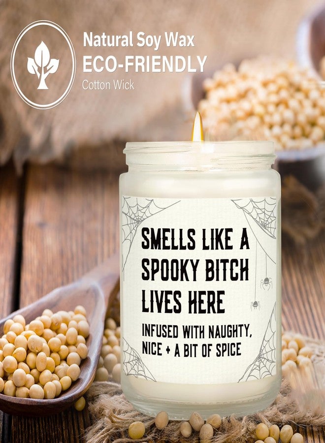 GoMelley Funny Spooky Gifts for Women, Witchy Horror Halloween Decorations Candle Soy Wax, Horror House Warming Gifts for New Apartment/Home, Spooky Gothic Gift with Spider Web, 7oz - Image 4