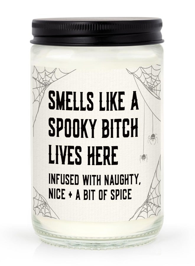 GoMelley Funny Spooky Gifts for Women, Witchy Horror Halloween Decorations Candle Soy Wax, Horror House Warming Gifts for New Apartment/Home, Spooky Gothic Gift with Spider Web, 7oz - Image 1