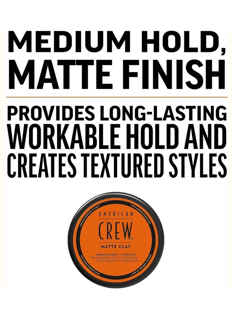 AMERICAN CREW Matte Clay, 85 gm, Texturizing Formula, Medium Hold, Silky Matte Finish, Short to Medium Hair  - Image 4