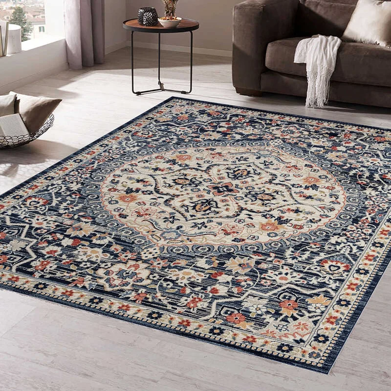 Vagonik Wagonik Classic Turkish Motif Traditional Kilim Patterned Digital Printed Carpet Anti-Slip Base Washable Carpet