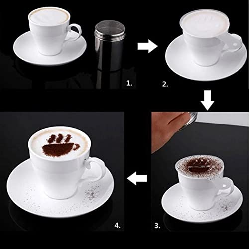 SYGA 16pcs Creative Nice Coffee Stencil Coffee Template Strew Spray Art Stencils - Image 2