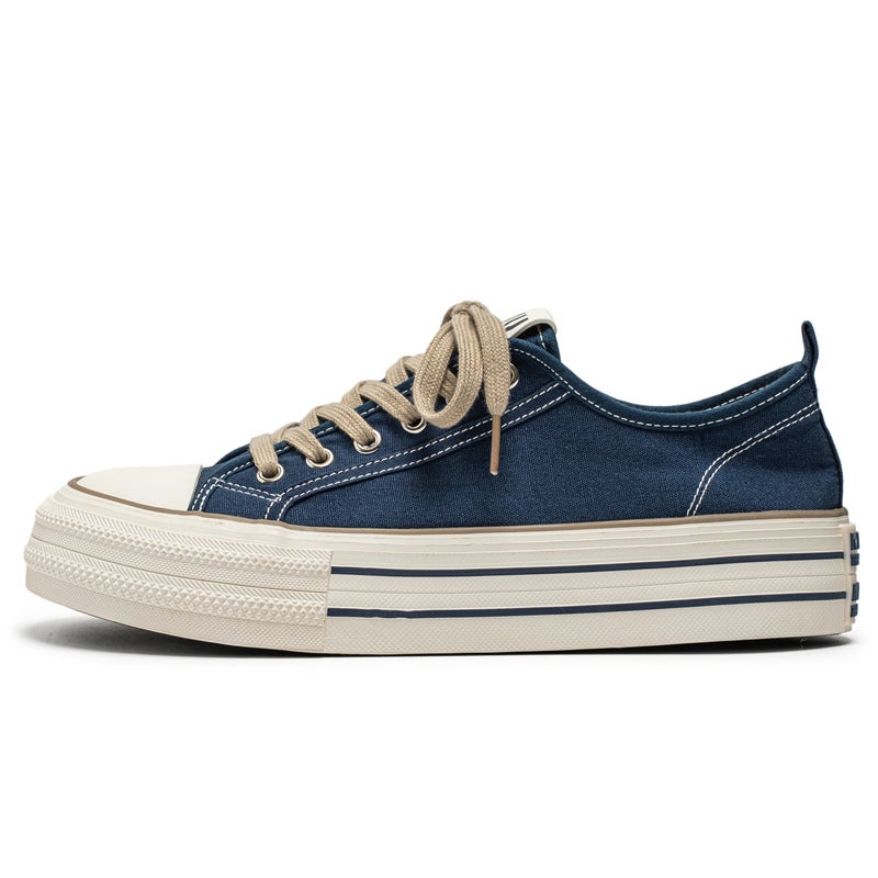Men's Canvas Low-Top Sneakers with Thick Sole - Image 5