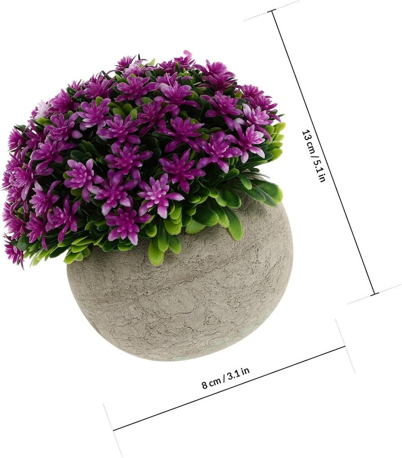 Artificial Pulp Fiber Plant Pots 3pcs Set with Yellow, Purple, White Simulation Potted Bonsai for Home Décor Fake Desktop Flower Pot Ornaments - Image 2