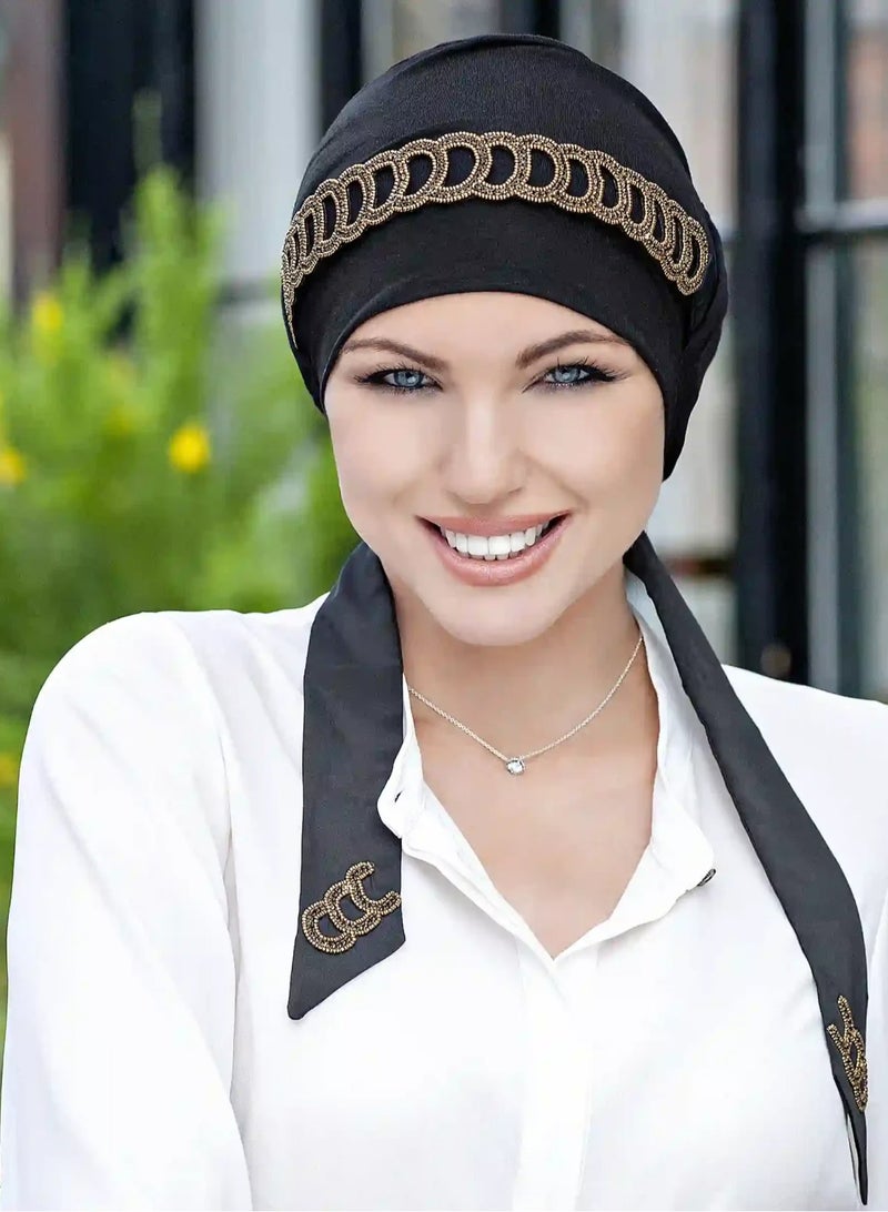 Rung Yanna Black Golden Diadem -  Luxury Bamboo Headwear for Women - Image 1