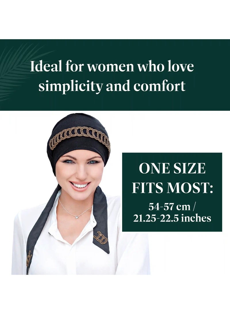 Rung Yanna Black Golden Diadem -  Luxury Bamboo Headwear for Women - Image 3