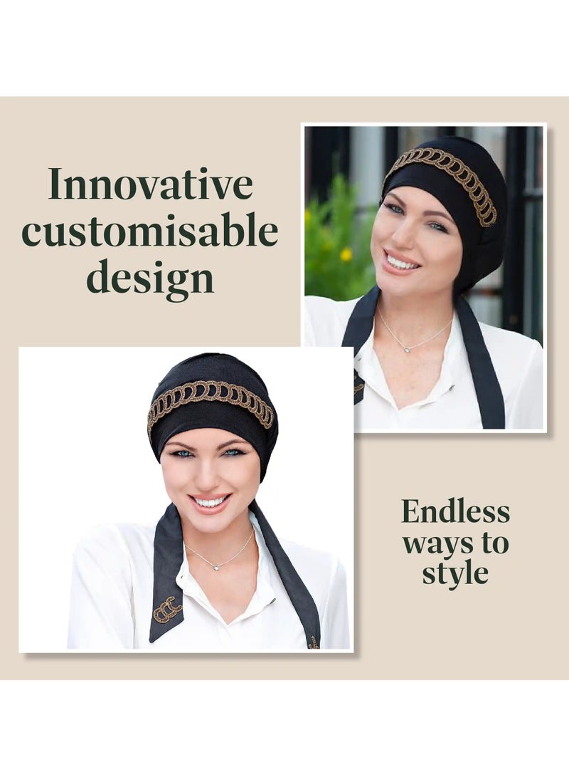 Rung Yanna Black Golden Diadem -  Luxury Bamboo Headwear for Women - Image 2