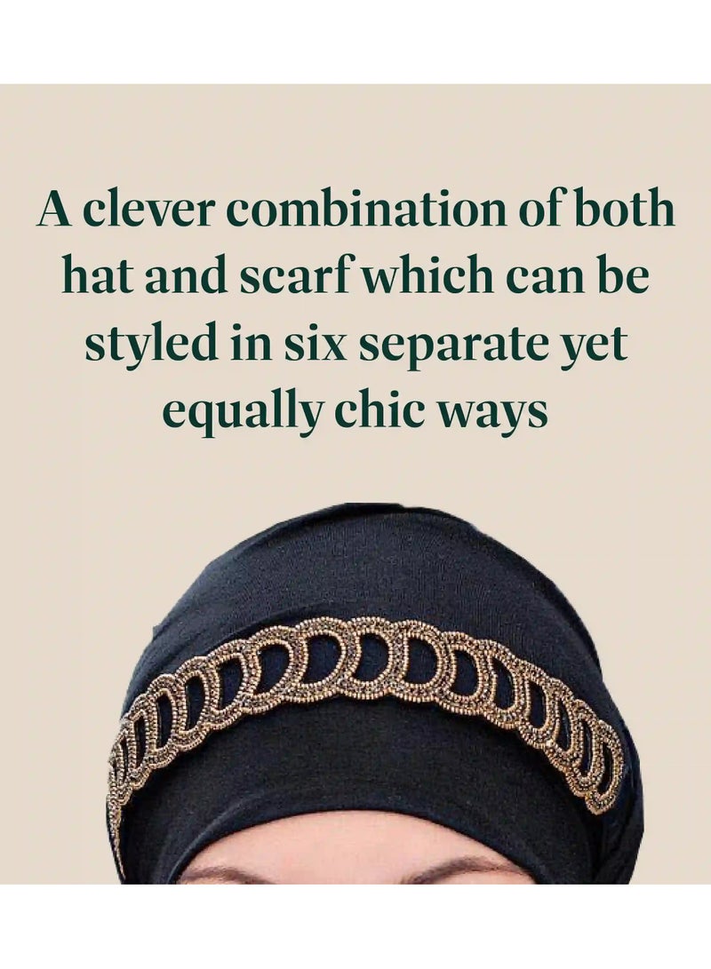 Rung Yanna Black Golden Diadem -  Luxury Bamboo Headwear for Women - Image 4