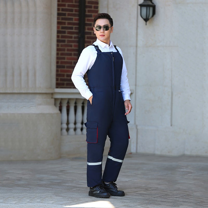 New Thick Canvas Strap Cotton Pants Manufacturers Overalls Plus Reflective Strip Crew Labor Protection Clothing - Image 5