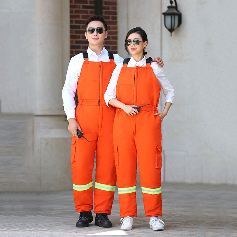 New Thick Canvas Strap Cotton Pants Manufacturers Overalls Plus Reflective Strip Crew Labor Protection Clothing - Image 1