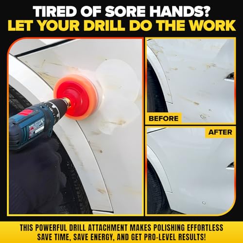 Carfidant Scratch and Swirl Remover - Car Scratch Remover for Vehicles Paint - Polishing Compound for Cars - Paint Restorer Kit with Pad, Microfiber and Drill Attachment - Image 2