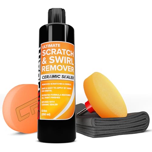 Carfidant Scratch and Swirl Remover - Car Scratch Remover for Vehicles Paint - Polishing Compound for Cars - Paint Restorer Kit with Pad, Microfiber and Drill Attachment - Image 1