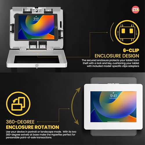 CTA Digital Wall Mount for iPad, iPad Pro, iPad Air, Tablet - White - 11" Screen Support - Image 5