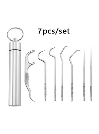 Stainless Steel Toothpick Set Tooth Flossing Reusable Toothpicks Portable Toothpick Floss Teeth Cleaner Oral Cleaning - pzsku/Z2442313B8ED3A8F28477Z/45/_/1675971800/c04464e1-7480-4987-a9d1-3da4f8d3169c