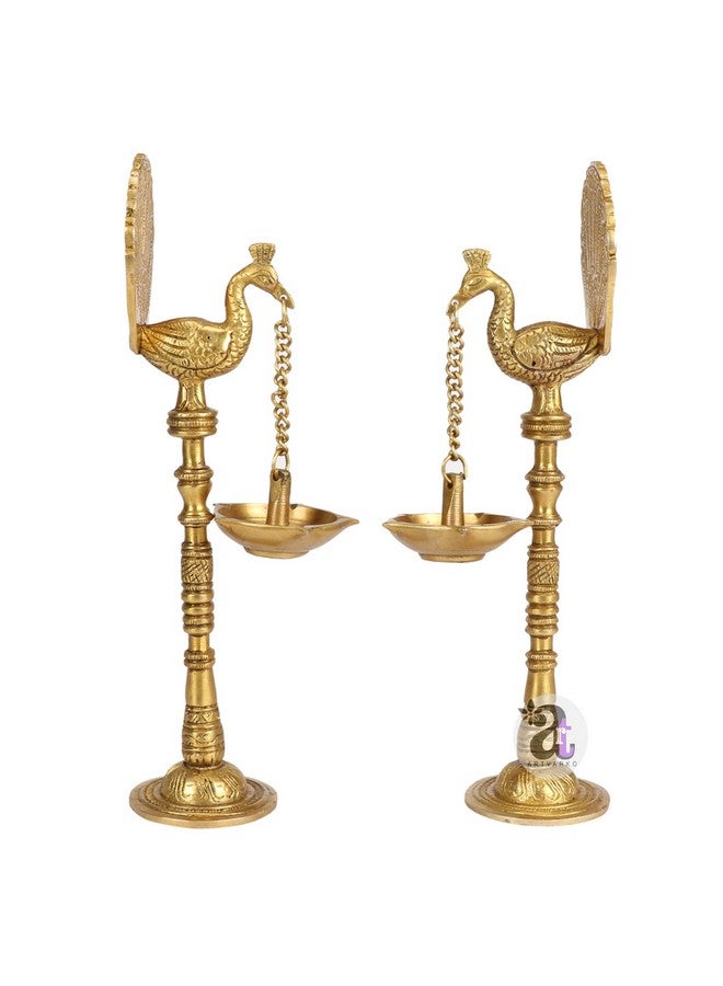 ARTVARKO حامل مصباح زيت الطيور الببغاء المعلق من ARTVARKO من النحاس للديكور المنزلي والعبادة الهندوسية وفنغ شوي 9 بوصات - Image 4