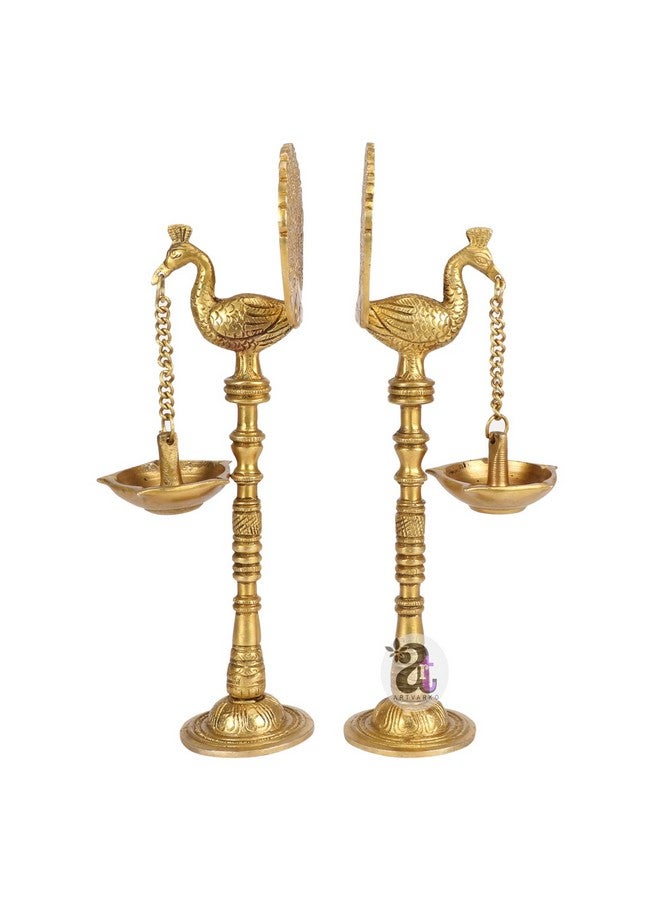 ARTVARKO حامل مصباح زيت الطيور الببغاء المعلق من ARTVARKO من النحاس للديكور المنزلي والعبادة الهندوسية وفنغ شوي 9 بوصات - Image 5