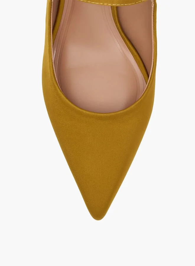 Celeste Women's Solid Pointed Toe Slip-On Shoes with Stiletto Heels