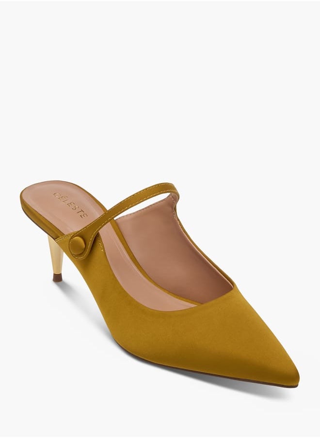 Celeste - Women's Solid Pointed Toe Slip-On Shoes with Stiletto Heels - Image 1