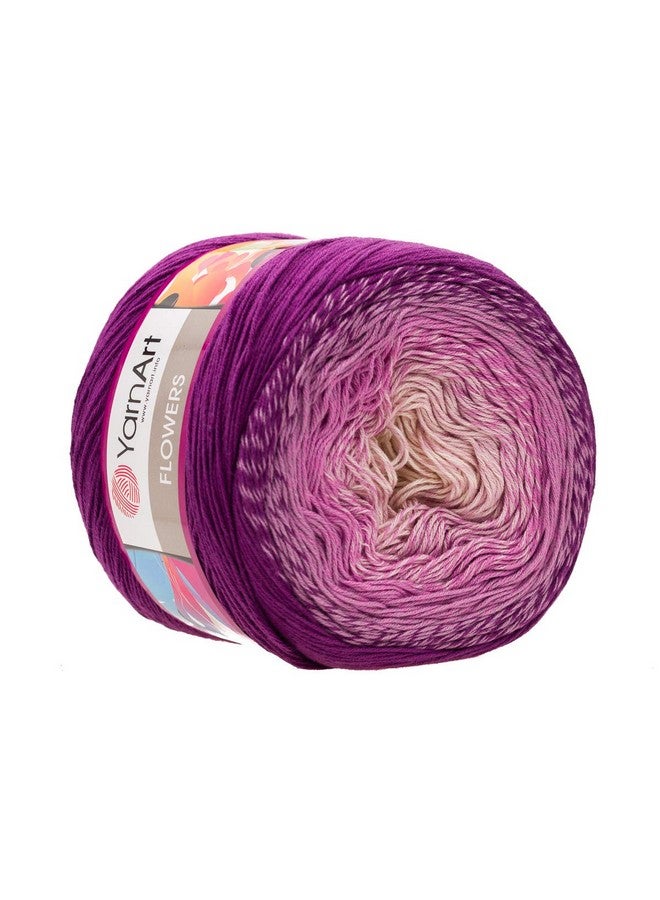 Yarn art Yarnart Flowers Yarn 55% Cotton 45% Acrylic 250Gr 1094Yds Multicolor Cotton Yarn Rainbow Crochet Yarn Spring Summer 2 Sport Yarn (290) - Image 1