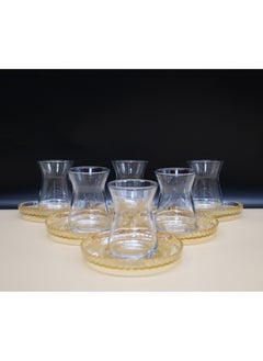SIGMA Glass Six-Piece Glass Cup Saucer Set  - Image 1