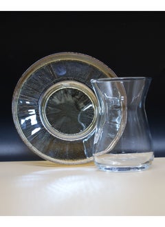 SIGMA Glass Six-Piece Glass Cup Saucer Set  - Image 3