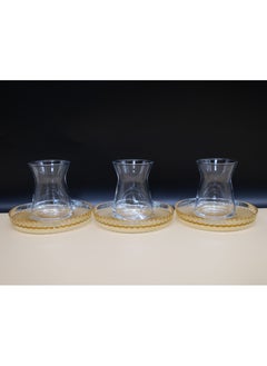 SIGMA Glass Six-Piece Glass Cup Saucer Set  - Image 4