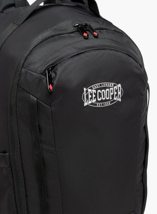 Lee Cooper Logo Print School Backpack For Kids 13 Years+ With Padded Shoulder Straps - 16.5x29x29 CM
