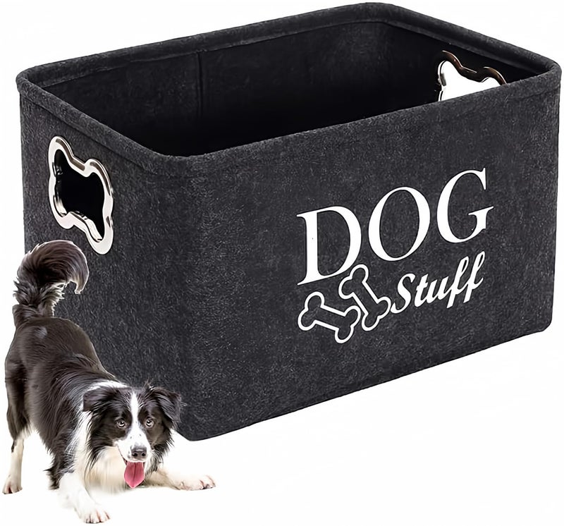 wpetle Dog Toy Bin Box Basket Storage containerï¼ŒPet Toy Basket Bin Box For Dog Toysï¼ŒDog Toy Baskets With Metal Handles - Image 1