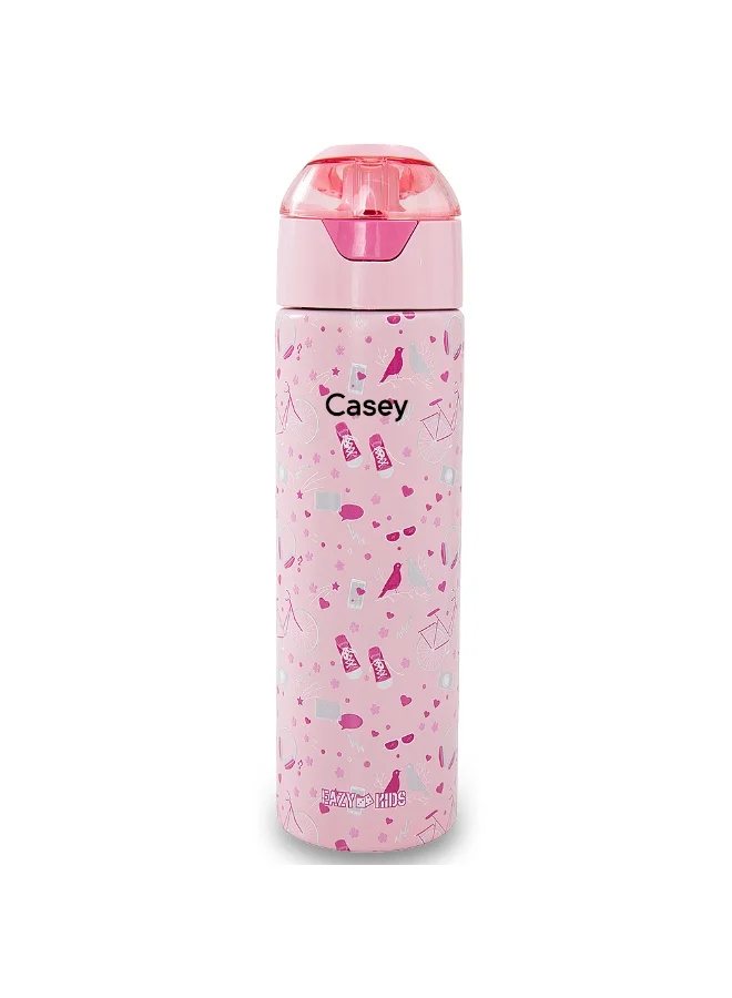 إيزي كيدز Eazy Kids Personalized - Insulated Stainless Steel Water Bottle w/Spray, Life 640ml - Pink