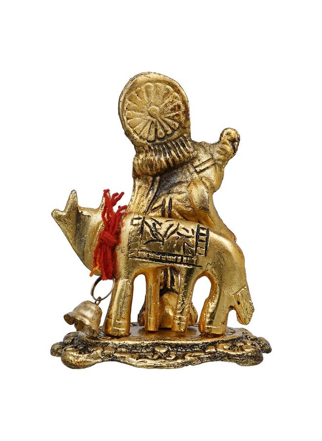 Webelkart Webelkart Premium Metal Lord Krishna Playing Flute On Kamdhenu Cow Idol Statue Murti Hindu God Religious Idol Krishan Showpiece Figurine for Home Puja Gifts Decor| Diwali Gift Item (Gold, 3.5 Inches  - Image 5