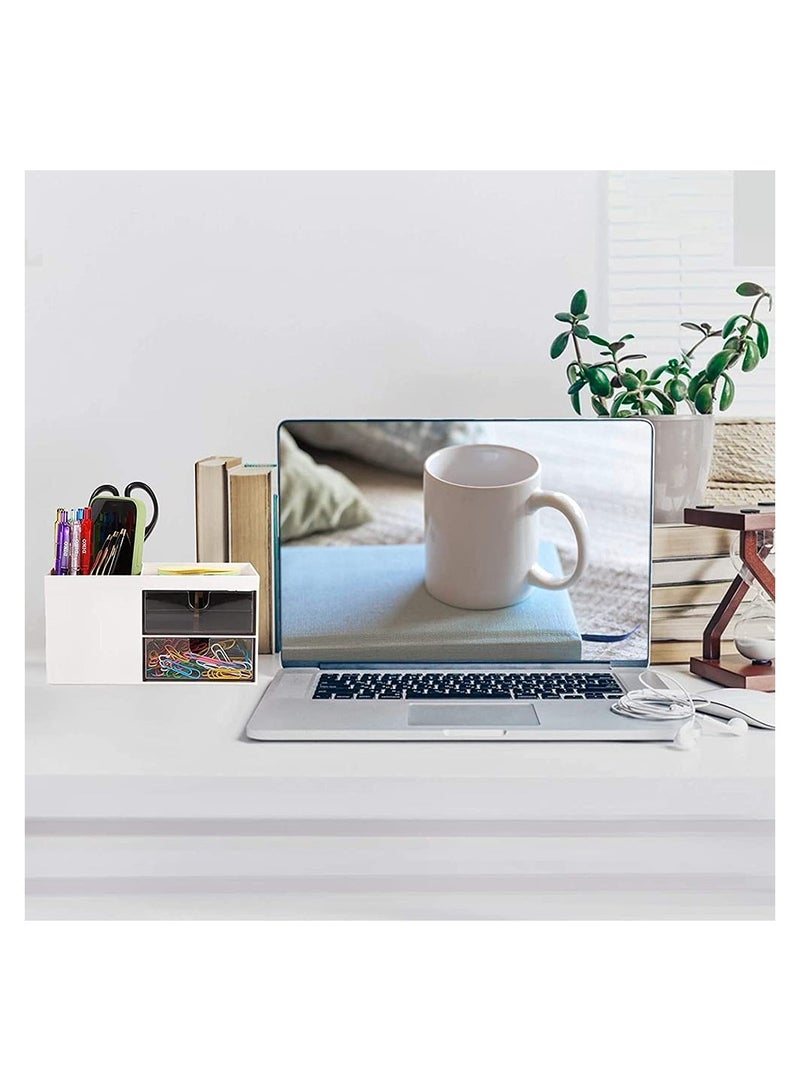 Multi-Functional Desk Organizer and Pen Holder for Office Storage Stylish White Desktop Accessories - Image 3