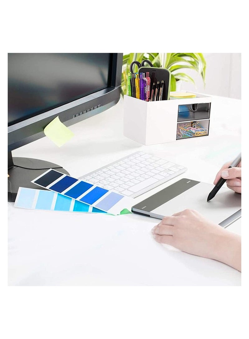 Multi-Functional Desk Organizer and Pen Holder for Office Storage Stylish White Desktop Accessories - Image 2