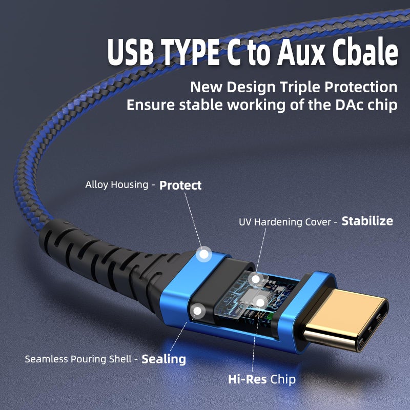 KOOPAO USB C to 3.5mm Audio Aux Jack Cable, Type C to 3.5mm Headphone Stereo Cord Car Compatible with iPhone 15 16Pro Max, Galaxy S24 S23 S22 S21, iPad Pro, Pixel 4 5XL -6.6Ft - Image 3