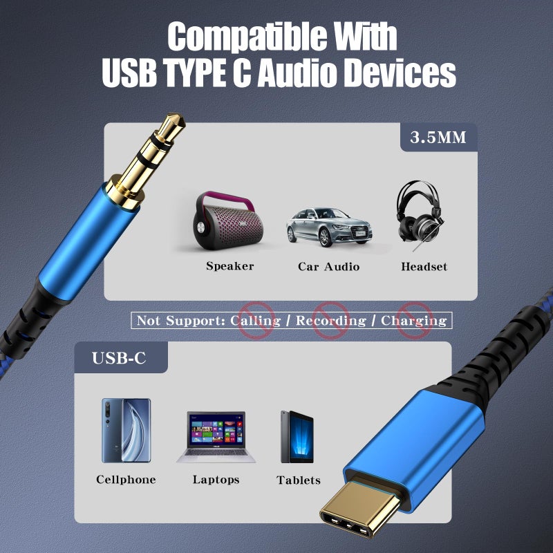 KOOPAO USB C to 3.5mm Audio Aux Jack Cable, Type C to 3.5mm Headphone Stereo Cord Car Compatible with iPhone 15 16Pro Max, Galaxy S24 S23 S22 S21, iPad Pro, Pixel 4 5XL -6.6Ft - Image 2