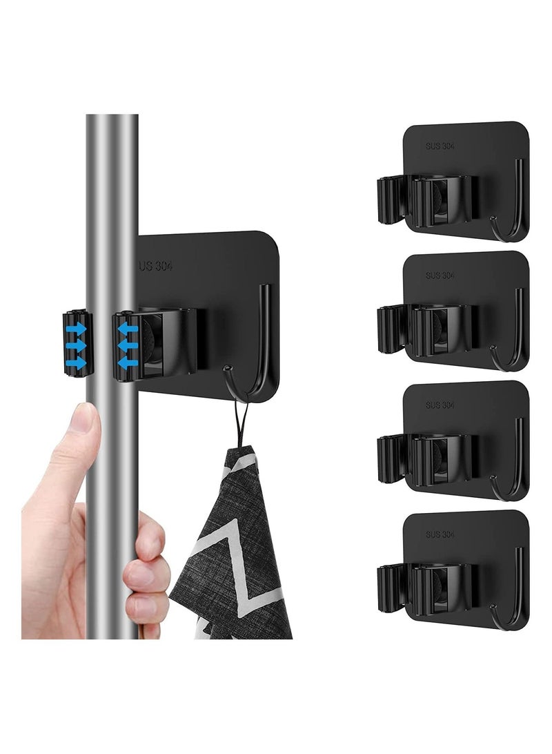 Al Musawwar Mop Holder Pack of 4 for Kitchen Home Garage and Laundry Mop Holder with Wall Mount Multipurpose Mop and Broom Holder Organizer - Image 1