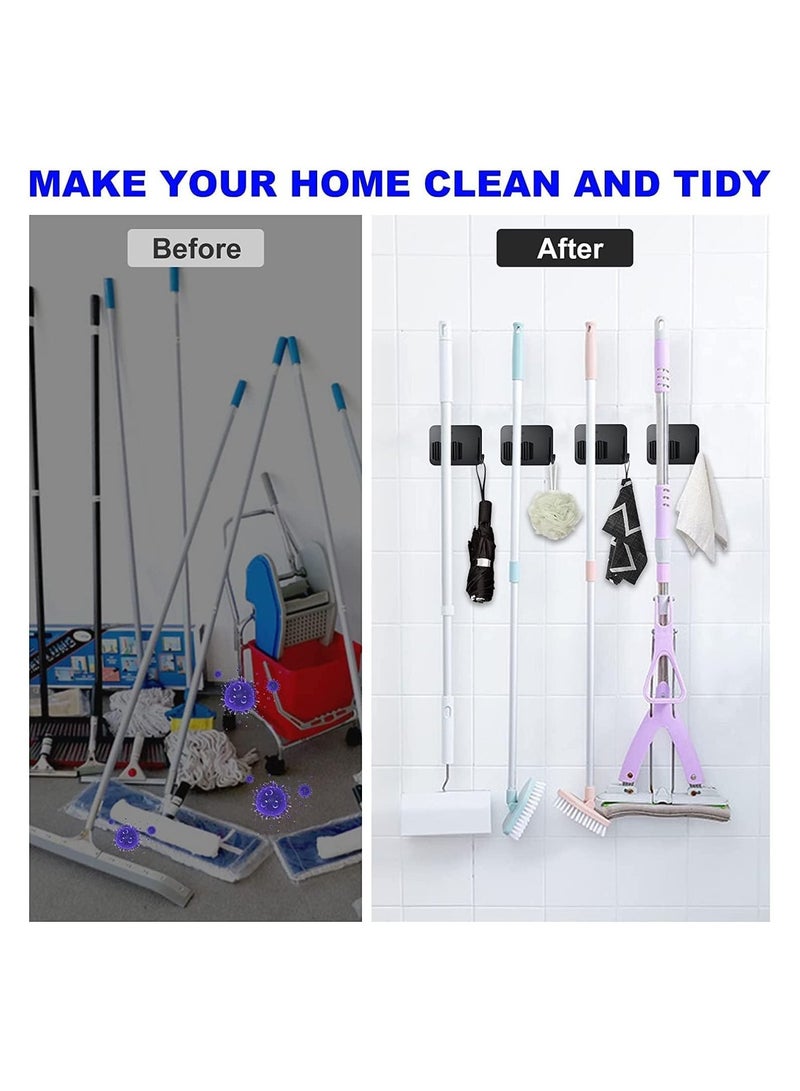 Al Musawwar Mop Holder Pack of 4 for Kitchen Home Garage and Laundry Mop Holder with Wall Mount Multipurpose Mop and Broom Holder Organizer - Image 3
