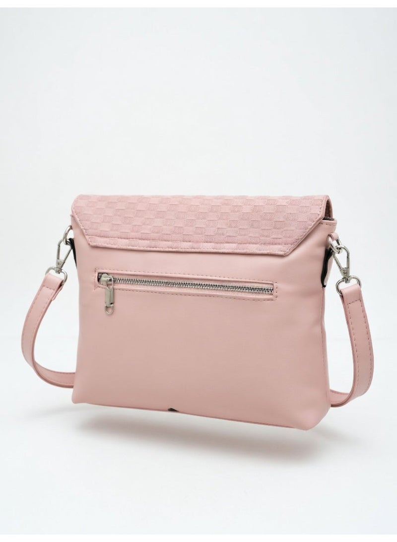Elegant Woven Shoulder Bag for Women – Timeless Sophistication & Everyday Comfort - Pink - Image 2